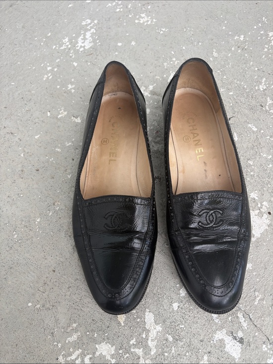 CHANEL Shoes - Vintage Chanel glossy leather loafers
